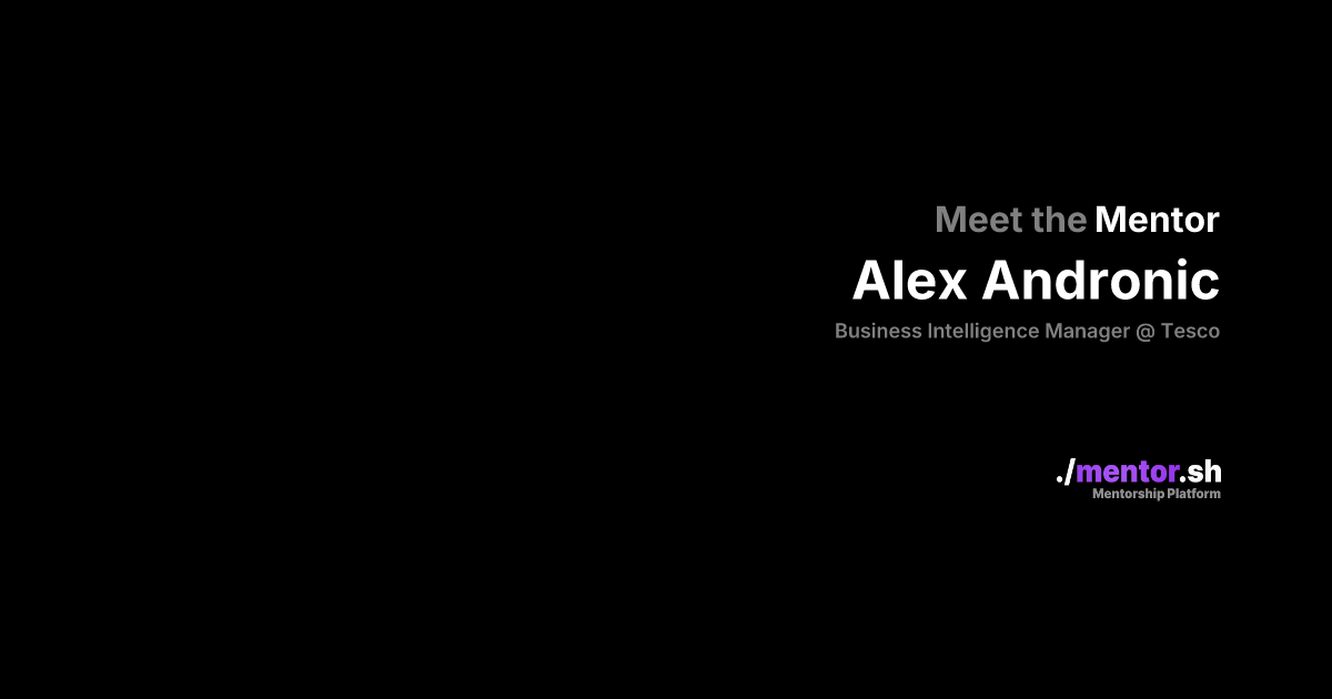 Alex Andronic - Professional Mentor | mentor.sh